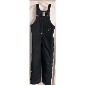 Carhartt Bib Overalls Insulated Black Water Resident Cordura Nylon Men’s 34x32